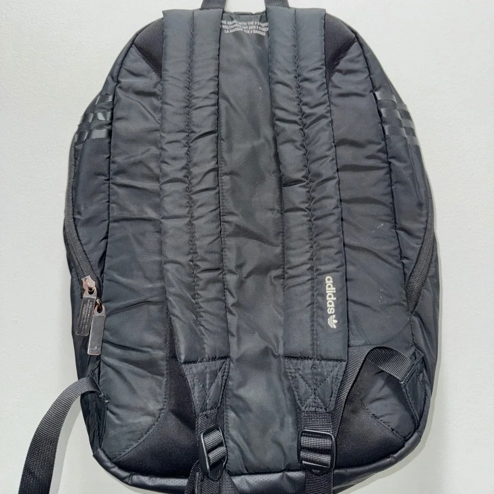 Adidas Originals National Plus Backpack Black Gold Trefoil School Travel Bag